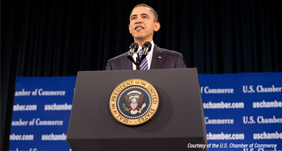 President Obama speaks at the Chamber of Commerce